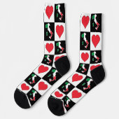 Italiaanse nationale vlag : hartpatroon sokken (Links)