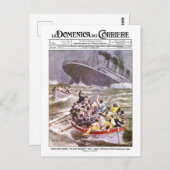  ITALIAANSE NEWSPAPER TITANIC SINDING BRIEFKAART (Voorkant / Achterkant)