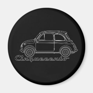 Italiaanse Oldtimer Fiat Cinquecento 500 cc Blauwd Magneet