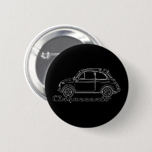 Italiaanse Oldtimer Fiat Cinquecento 500 cc Blauwd Ronde Button 5,7 Cm