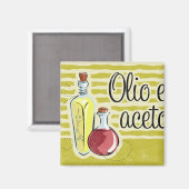 Italiaanse olie & azijn keukenmagneet magneet (Voorkant / Achterkant)