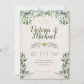 Italiaanse Olijfbranche Wedding Invitations Kaart (Voorkant)