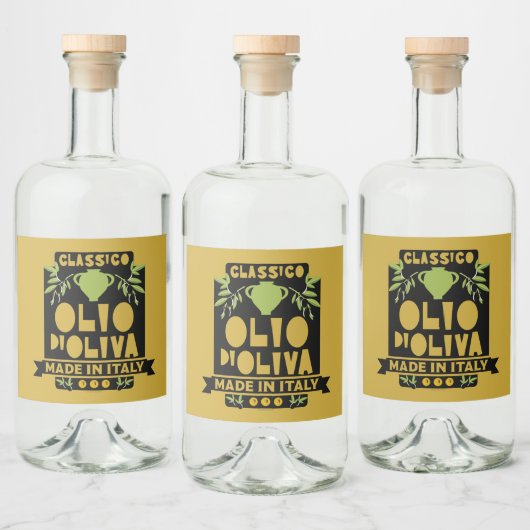 Italiaanse olijfolie koken likeurfles etiket (Flessen)
