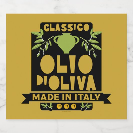 Italiaanse olijfolie koken likeurfles etiket (Enkel label)