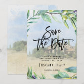 Italiaanse olijven Toscaanse bruiloft redden de da Bedankkaart (Voorkant / Achterkant)