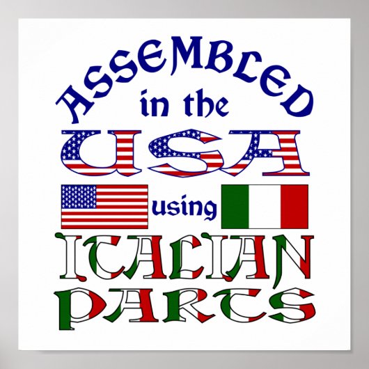 Italiaanse Onderdelen Poster (Voorkant)