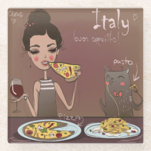 Italiaanse ontbijt glazen onderzetter