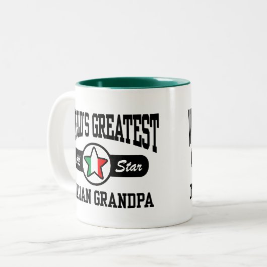 Italiaanse opa tweekleurige koffiemok (Voorkant links)