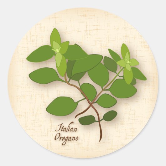 Italiaanse Oregano Round Sticker (Voorkant)