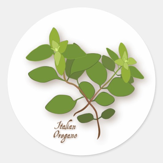 Italiaanse Oregano Round Sticker (Voorkant)