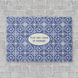 Italiaanse Oude Stijl Getiteld blauw en wit - eige Deurmat