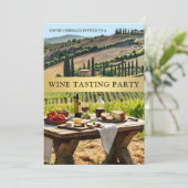 Italiaanse Outdoor Wijn Proeverij Party Kaart (Staand voorkant)
