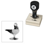 Italiaanse Owl Grizzle Pigeon Rubberstempel (Gestempeld)