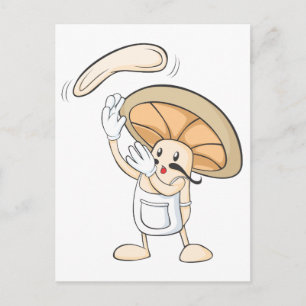 Italiaanse paddenstoel Chef Tossing Pizza Dough Briefkaart