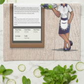 Italiaanse paddenstoel en spinazie die keukenhandd theedoek (Gevouwen)