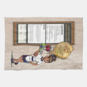 Italiaanse paddenstoel en spinazie die keukenhandd theedoek (Horizontaal)