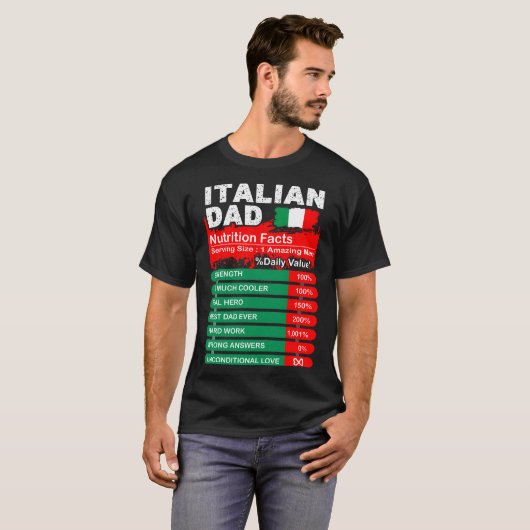 Italiaanse pap Nutrition Facts Serving Size Tshirt (Voorkant volledig)