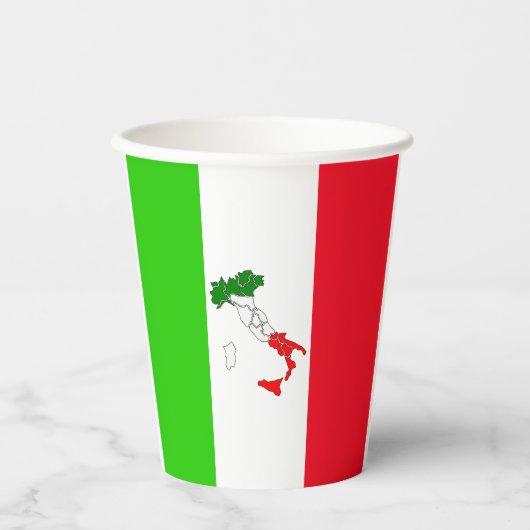 Italiaanse papierbekertjes met vlag papieren bekers (Voorkant)