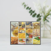 italiaanse parmesankaas tomatennoedels collage briefkaart (Staand voorkant)