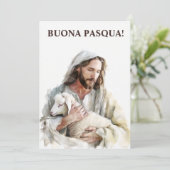 Italiaanse Pasen Katholiek Buona Pasqua Jezus Feestdagenkaart (Staand voorkant)