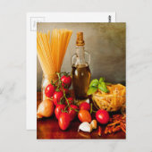 Italiaanse pasta arrabbiata briefkaart (Voorkant / Achterkant)