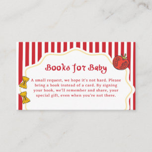 Italiaanse Pasta Ciao Bambino Boeken voor Baby Informatiekaartje