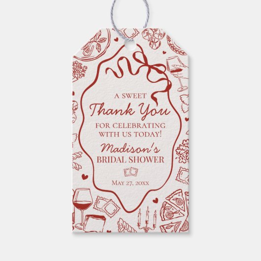 Italiaanse Pasta Dat Is Liefde Bruiloft Favor Cadeaulabel (Voorkant)