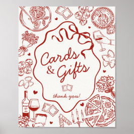 Italiaanse Pasta Feest Kaarten en Cadeaus Bord Poster