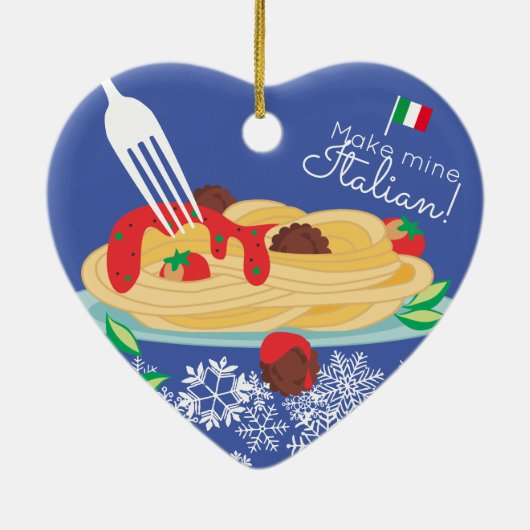 Italiaanse pasta-kerstversiering voor voedseldoele keramisch ornament (Achterkant)