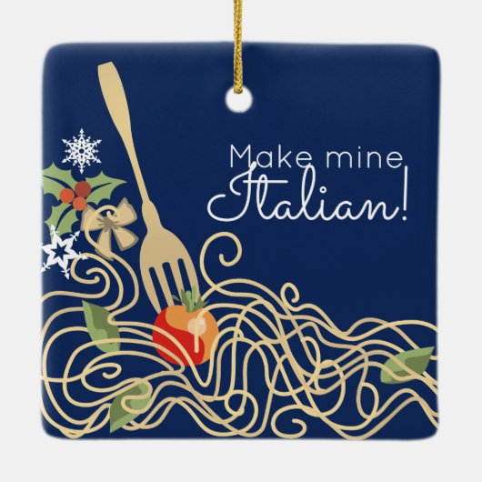 Italiaanse pasta-kerstversiering voor voedseldoele keramisch ornament (Achterkant)