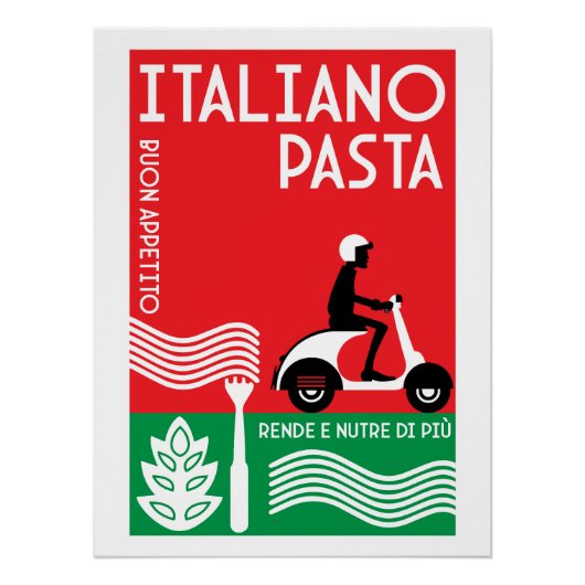 Italiaanse pasta kunst perfect poster (Voorkant)