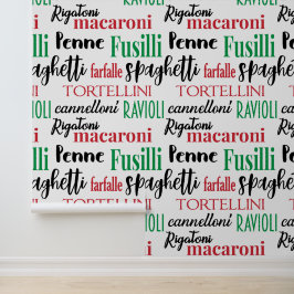 Italiaanse pasta noemt typografische keuken behang