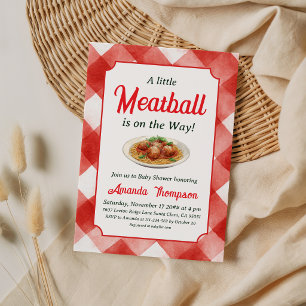 Italiaanse Pasta Rode Gingham K meatball Baby Show Kaart