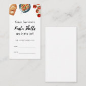 Italiaanse pasta schelpen raden spel dat is meer informatiekaartje (Voorkant / Achterkant)
