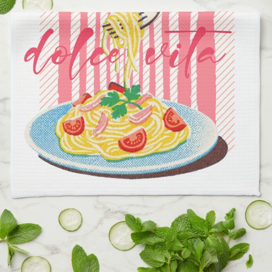 Italiaanse Pasta Spaghettis Theedoek (Gevouwen)