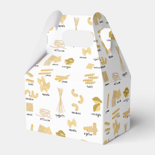 Italiaanse pasta vormen & namen patroon bedankdoosjes (Voorkant Zijde)