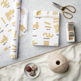 Italiaanse pasta vormen & namen patroon cadeaupapier