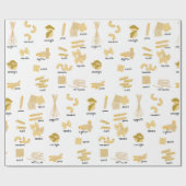 Italiaanse pasta vormen & namen patroon cadeaupapier (Vlak)