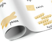 Italiaanse pasta vormen & namen patroon cadeaupapier (Rol Hoek)