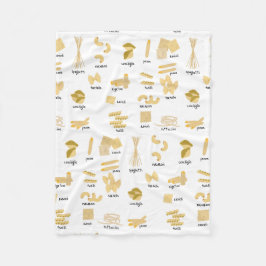 Italiaanse pasta vormen & namen patroon fleece deken