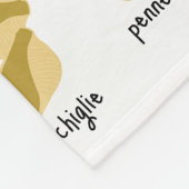 Italiaanse pasta vormen & namen patroon fleece deken (Hoek)