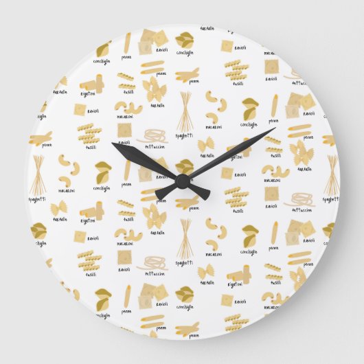 Italiaanse pasta vormen & namen patroon grote klok (Voorkant)