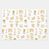 Italiaanse pasta vormen & namen patroon inpakpapier vel (Voorkant 2)