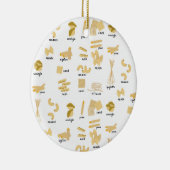 Italiaanse pasta vormen & namen patroon keramisch ornament (Rechts)