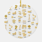 Italiaanse pasta vormen & namen patroon keramisch ornament (Achterkant)