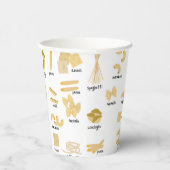 Italiaanse pasta vormen & namen patroon papieren bekers (Rechts)