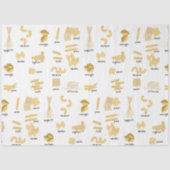 Italiaanse pasta vormen & namen patroon tissuepapier (Voorkant)