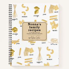 Italiaanse Pasta Vormen & Namen Recept Cookbook Notitieboek