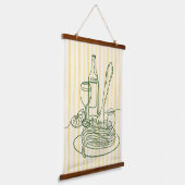 Italiaanse pasta & wijn Keuken Print Hangend Wandkleed (Gebogen)
