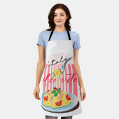 Italiaanse pastaspaghetti  schort (Gedragen)